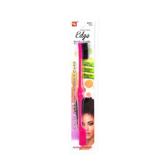 Edge Brush and Comb - Pink