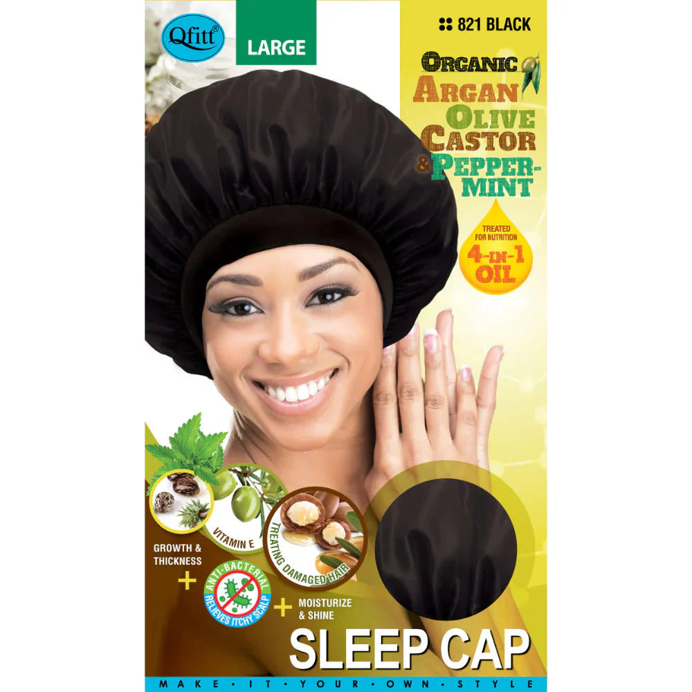 Qfitt Sleep Cap w/ Argan, Olive Oil & Peppermint Large